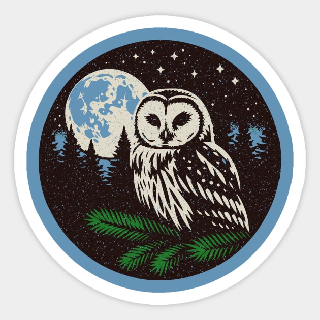 Owl at Night Sticker by JSnipe